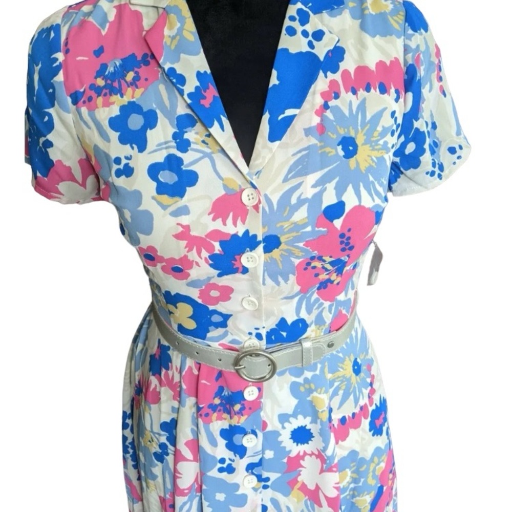 Mod Cloth Vintage 50's inspired floral shirt dress size Extra Large